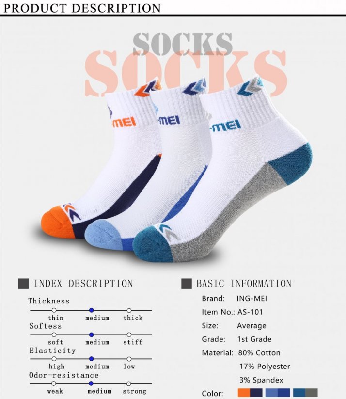 Ponožky pánské - Barva: Oranžová